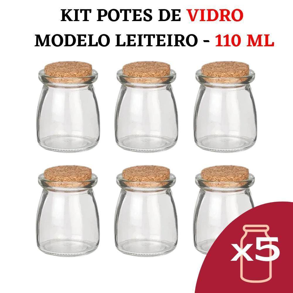Kit Potes Temperos Condimentos Vidro Tipo Leiteira Cozinha