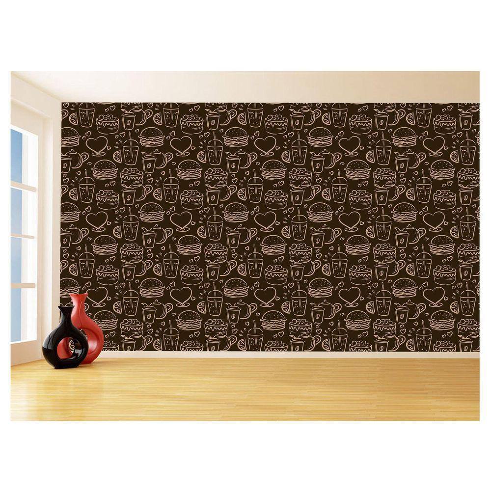 Papel De Parede 3D Textura Cozinha Café Comida 3,5M Txt191