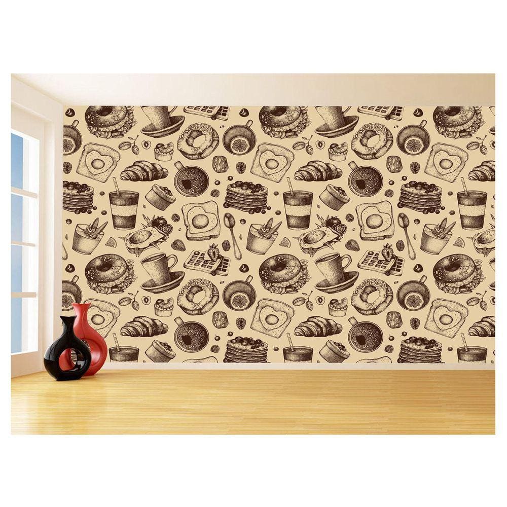Papel De Parede 3D Textura Cozinha Café Comida 3,5M Txt189