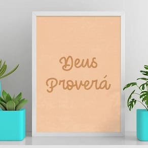 Quadro Deus Proverá 24X18Cm - Com Vidro Preta