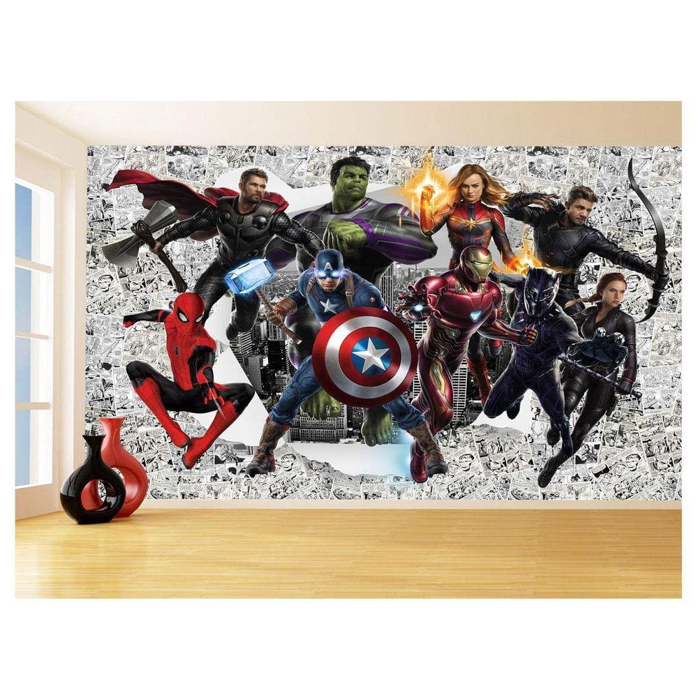 Papel De Parede 3D Heróis Página Quadrinhos Hq 3,5M Nhma269