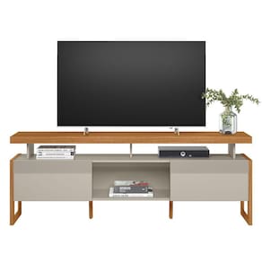 Rack Para Salar Estar Tv 70 Pol 180cm Estocolmo L01 Nature Off White Clique Chique