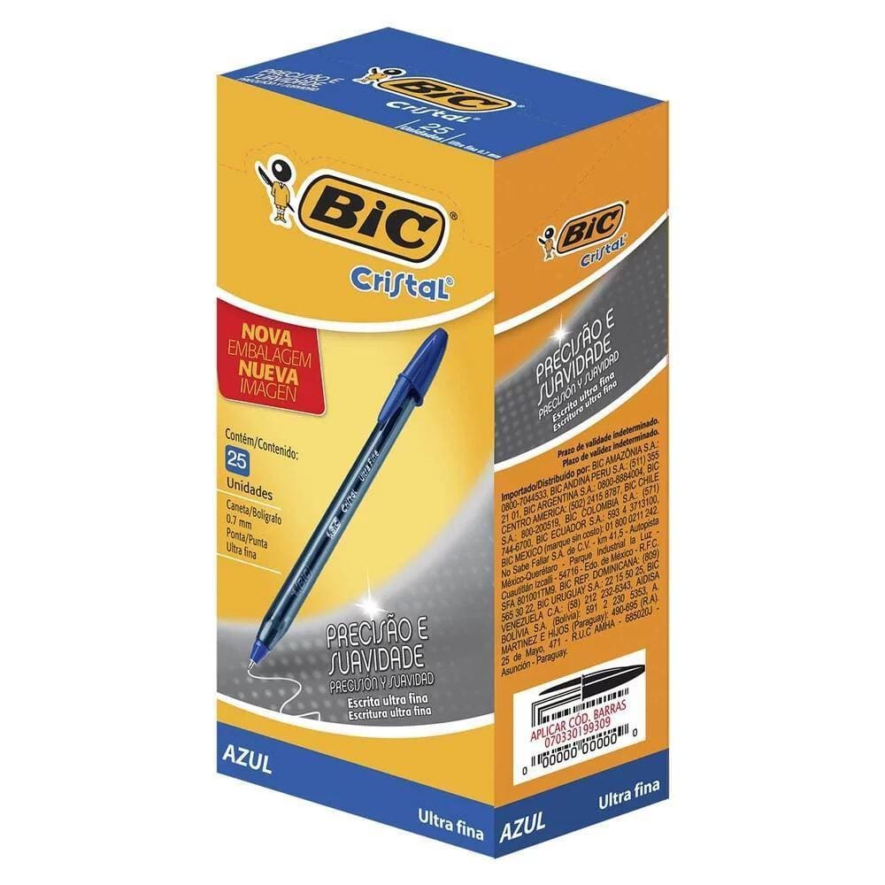 Caneta Esferográfica Bic Cristal Fina 0.7Mm C/25 Un Vermelha