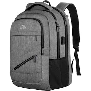 Mochila MATEIN Travel Laptop, carregador USB de 17 polegadas, cinza