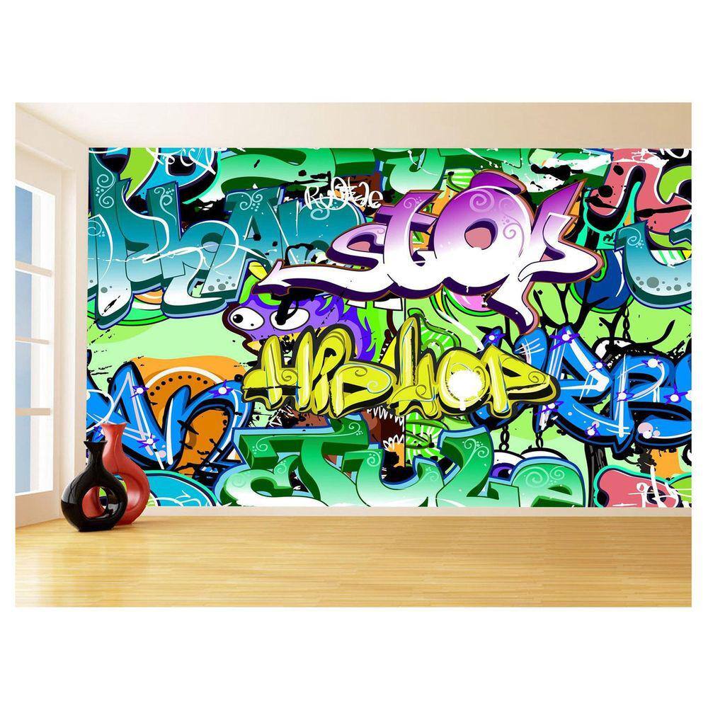 Papel De Parede 3D Arte Graffiti Mural Grafite 3,5M Tra88
