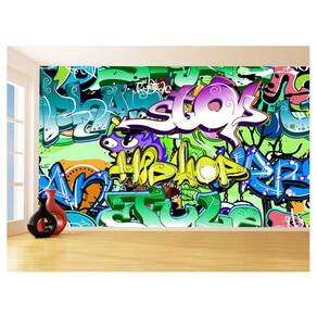 Papel De Parede 3D Arte Graffiti Mural Grafite 3,5M Tra88