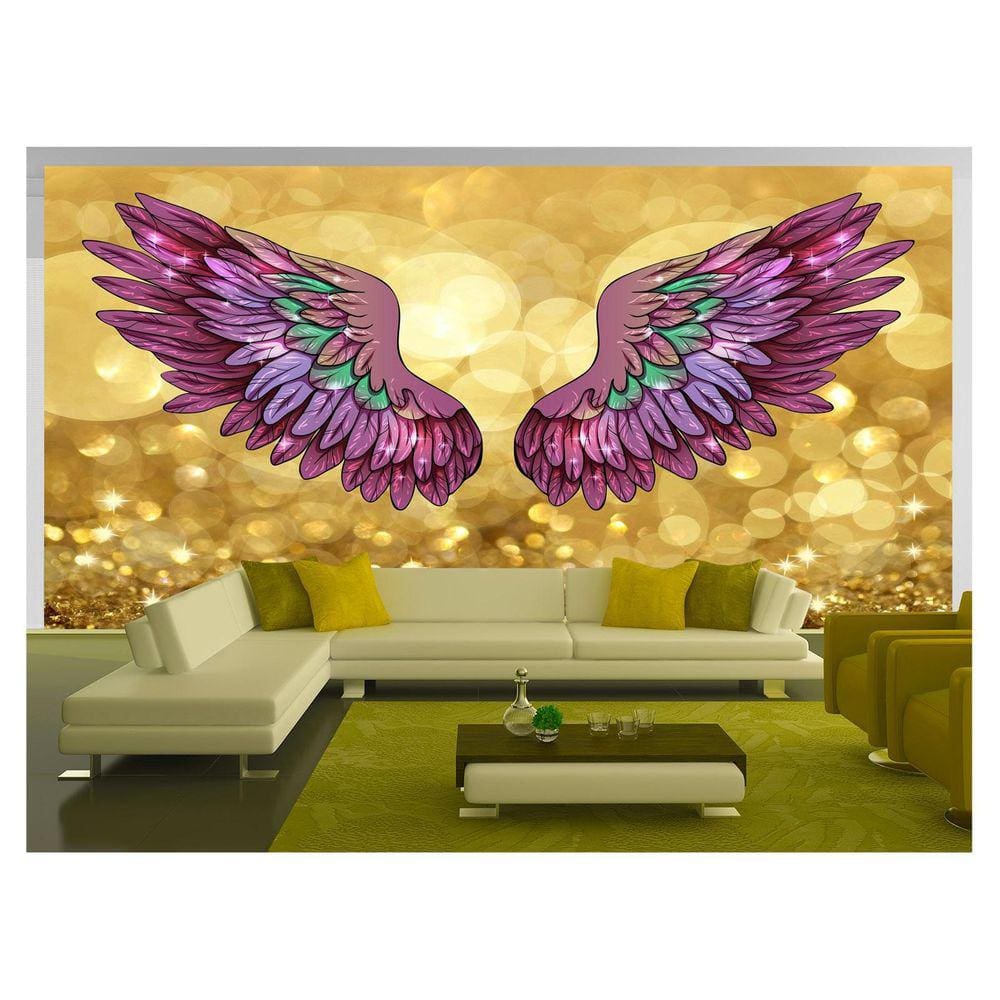 Papel De Parede 3D Arte Asas Selfie Insta Cores 3,5M Tra206