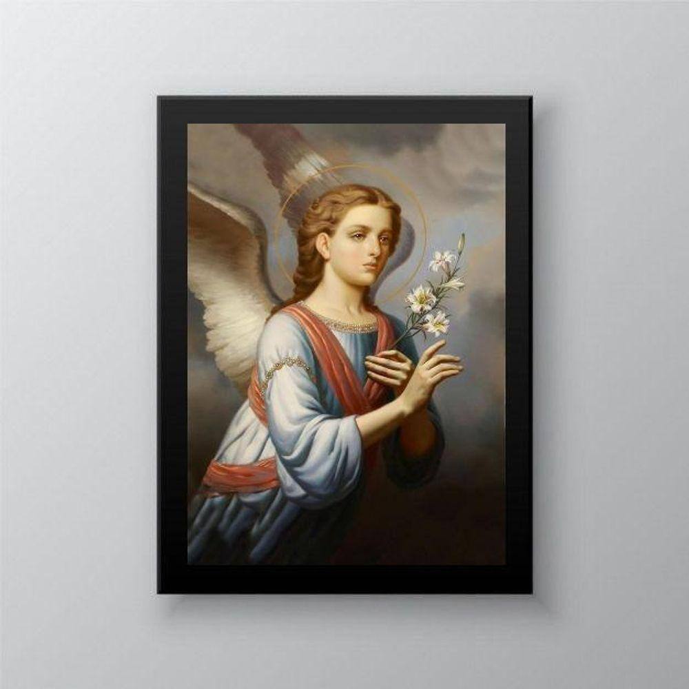 Quadro Decorativo Arcanjo Gabriel 45x34cm - Vidro