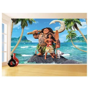 Papel De Parede 3D Infantil Moana Princesa Maui 3,5M Azs379