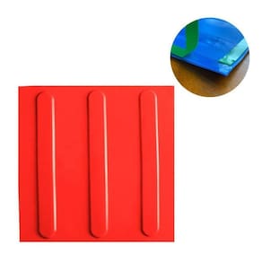 Kit 10 Pç Piso Tátil Pvc 25X25 Direcional Vermelho Adesivado