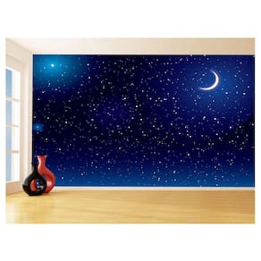 Papel De Parede 3D Espaço Estrelas Fase Da Lua 3,5M Nsp152