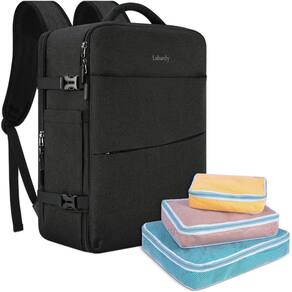 Mochila de viagem Lubardy 40L à prova d`água para laptop de 17 polegadas