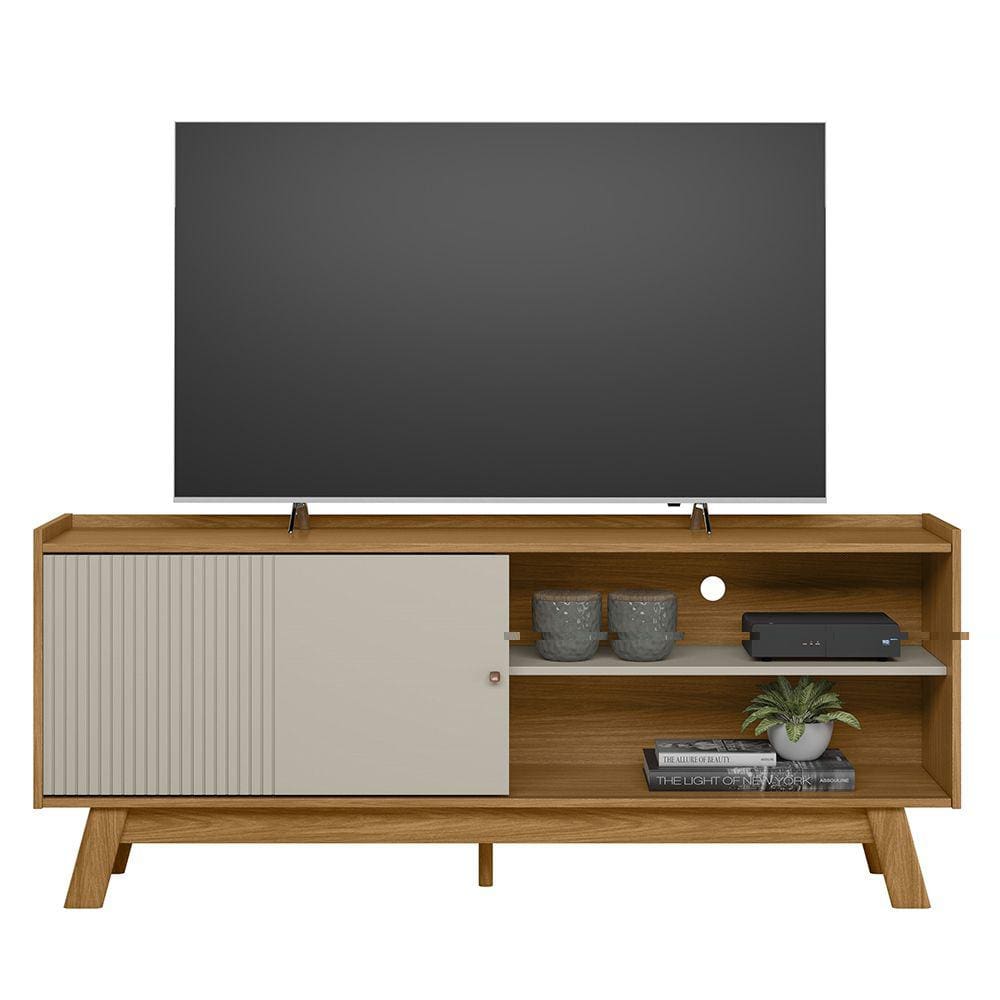 Rack Para Salar Estar Tv 65 Pol 160cm Atenas L01 Nature Off White Clique Chique
