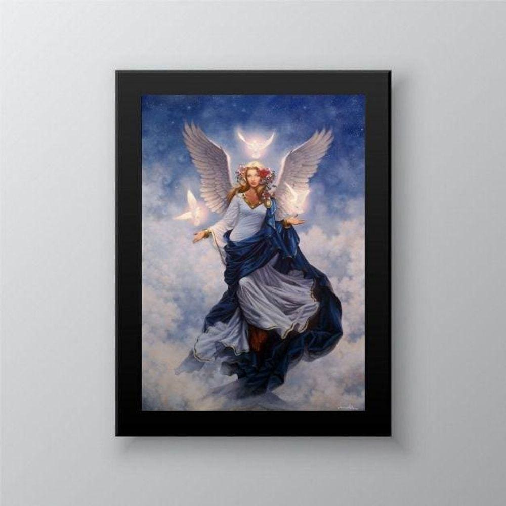 Quadro Decorativo Arcanjo Haniel 45x34cm - Vidro