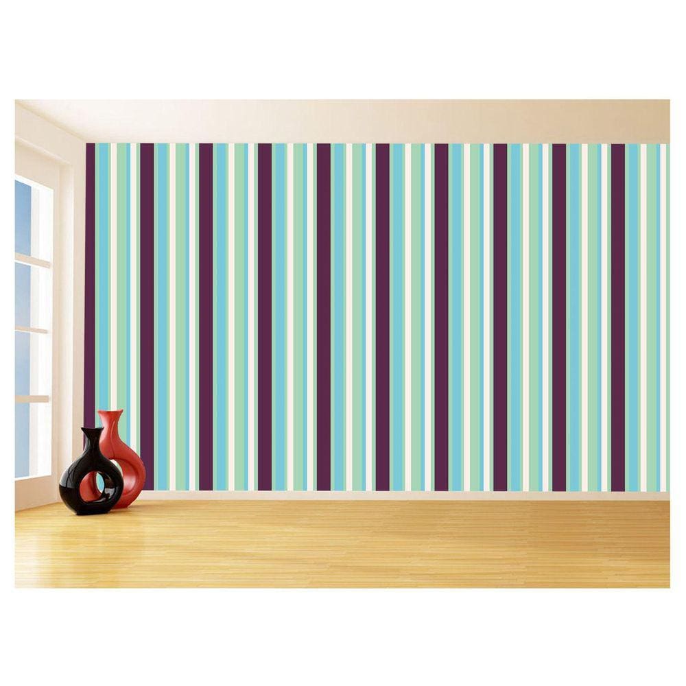 Papel De Parede 3D Listras Coloridas Verticais 3,5M Lst24