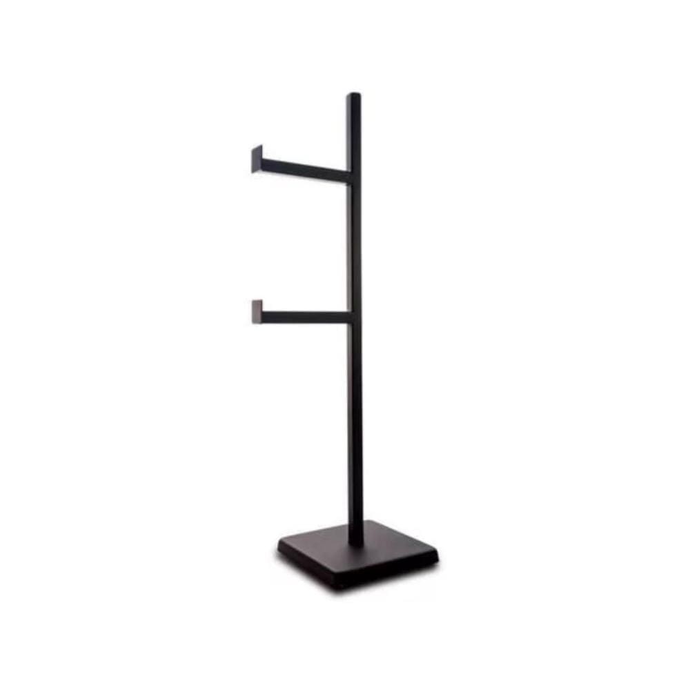 Papeleira de Chão Rodinox Aço Inox 58mm 2 Suporte Preto
