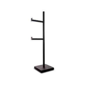 Papeleira de Chão Rodinox Aço Inox 58mm 2 Suporte Preto