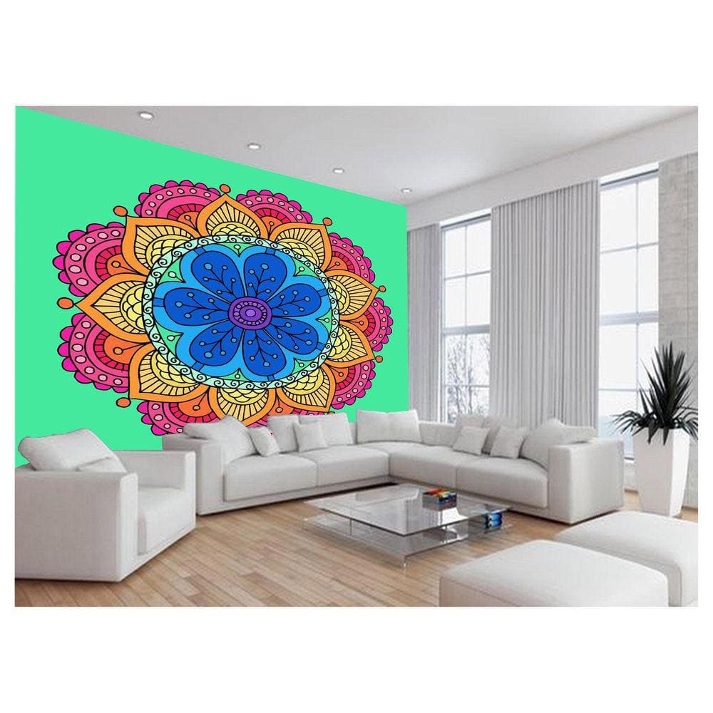 Papel De Parede 3D Arte Mandala Cores Relax Spa 3,5M Tra137