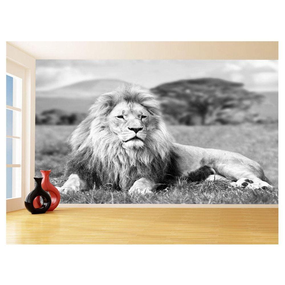Papel De Parede 3D Animais Leão África Safari 3,5M Anm468