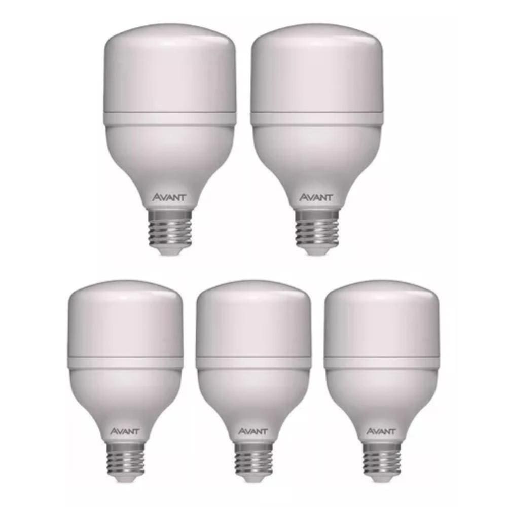 Lâmpada Led Bulbo HP Avant 50W 3000K E27 Bivolt 5 Unidades