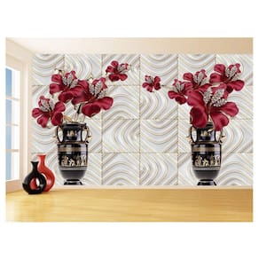 Papel De Parede 3D Floral Textura Sala Flores 3,5M Xfl361