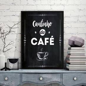 Quadro Escrito Cantinho Do Café 33X24Cm Preta