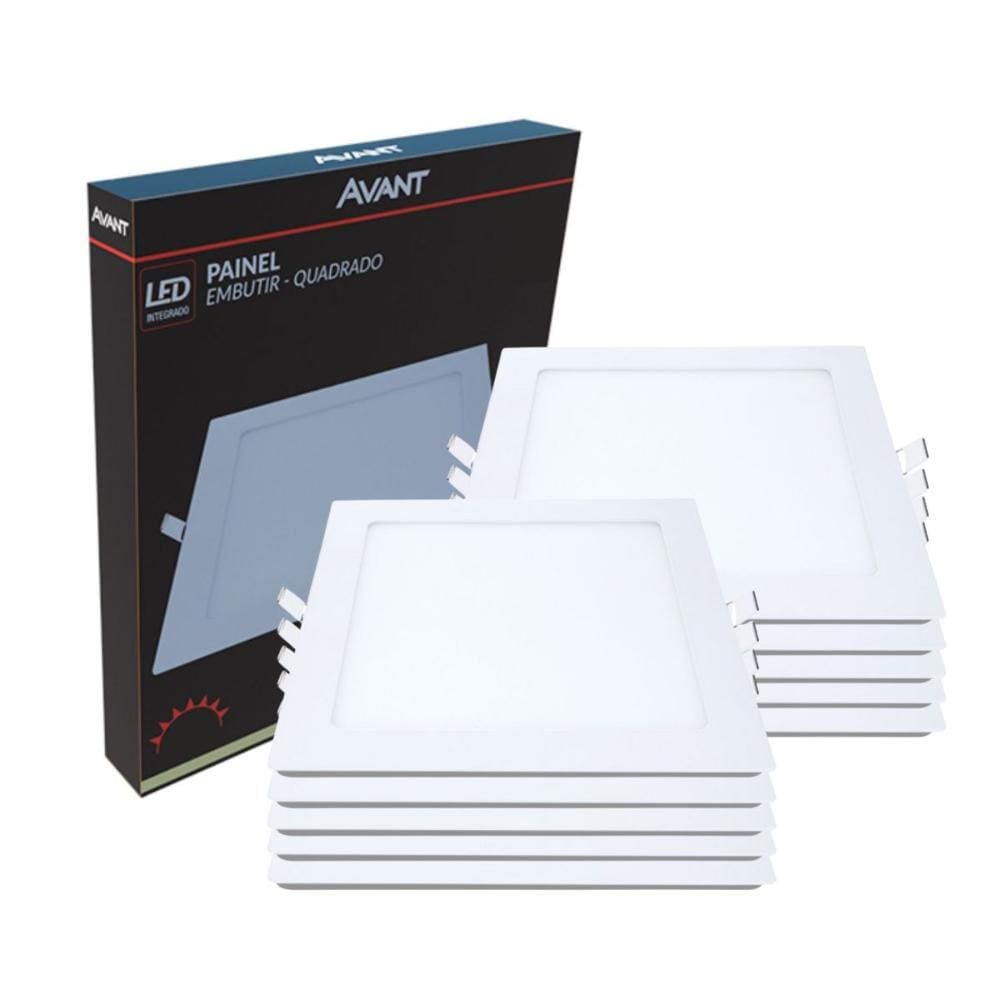 Painel Led Avant Quadrado Embutir 30w 4000k Bivolt 10 Un
