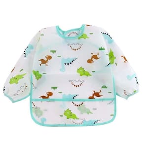 Babador Avental Impermeável Manga Longa - Verde 18-24M