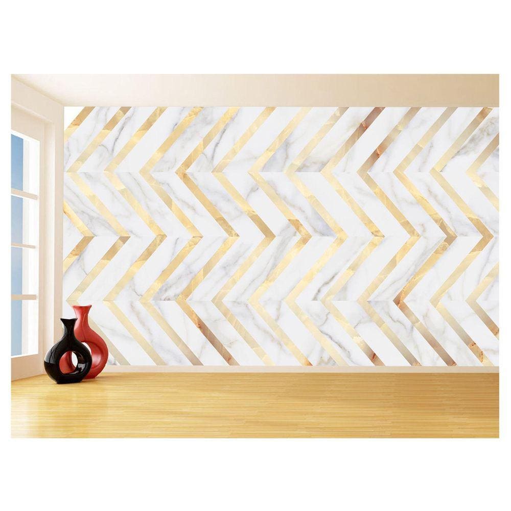 Papel De Parede Estilo Marmore Chevron Zig Zag 3,5M Mbr73