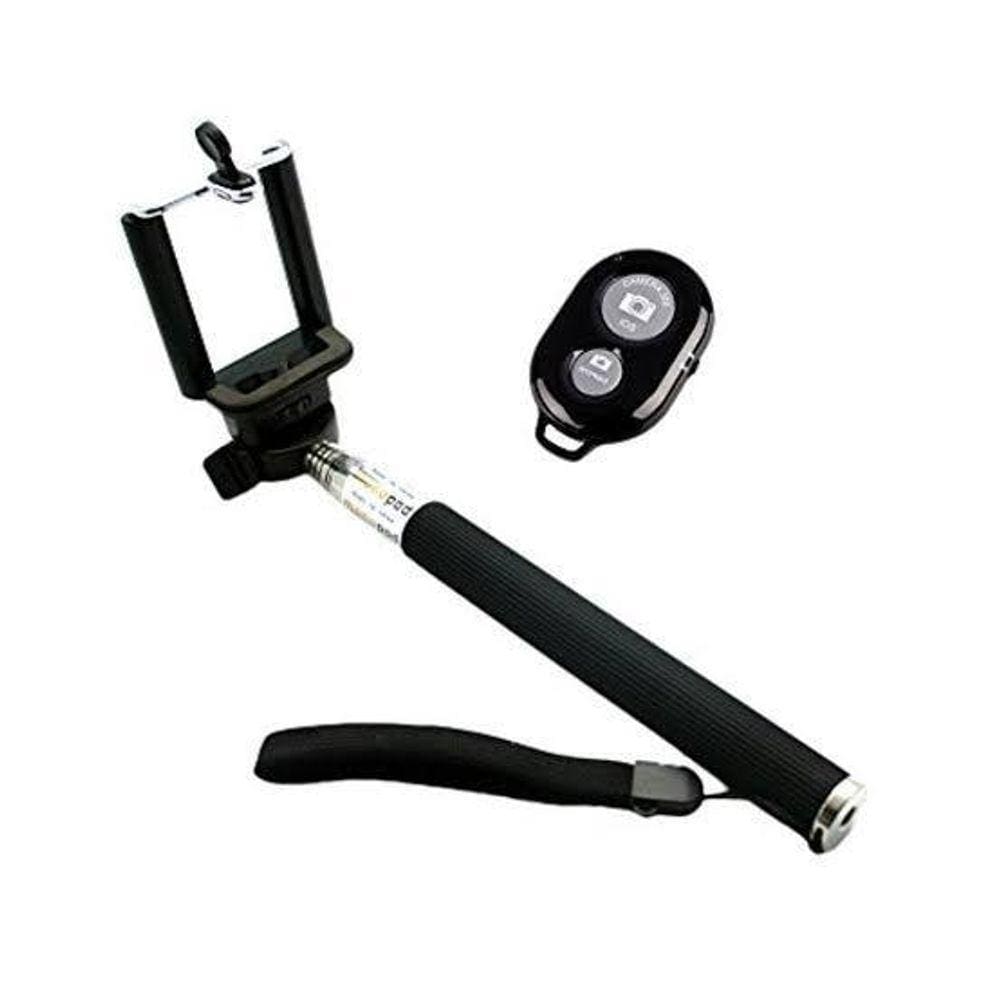 Bastão Pau De Selfie Monopod Controle Remoto Bluetooth Preto