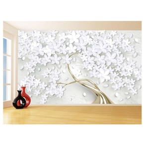 Papel De Parede 3D Floral Textura Sala Flores 3,5M Xfl315