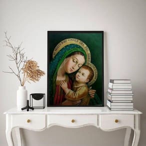 Quadro Nossa Senhora do Bom Conselho - Madeira Branca