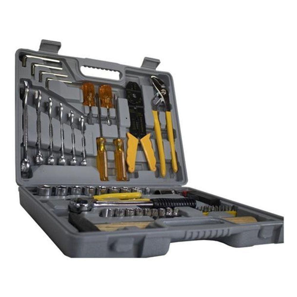 Jogo Kit De Ferramentas Manuais 100 Peças Com Maleta