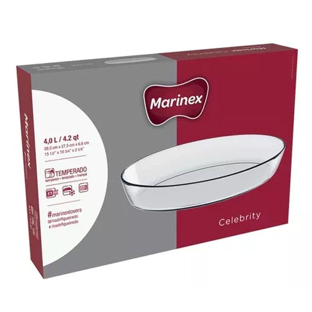 Assadeira Oval Grande Marinex Celebrity 4L Forma Travessa