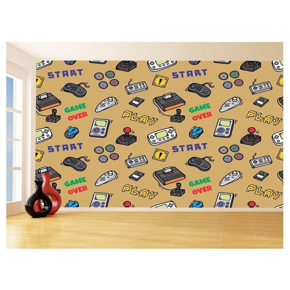 Papel De Parede 3D Infantil Controle Game Jogo 3,5M Azs222