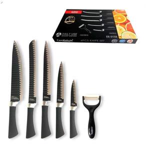 Kit Facas 6 Peças Mundial Aço Inox Antiaderente
