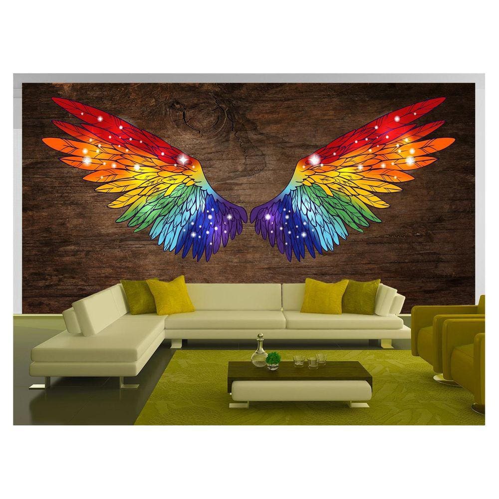 Papel De Parede 3D Arte Asas Selfie Insta Cores 3,5M Tra237