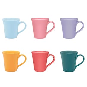 Kit 6 Canecas Tulipa C/ Alça 330ml Cerâmica Café Chá Oxford