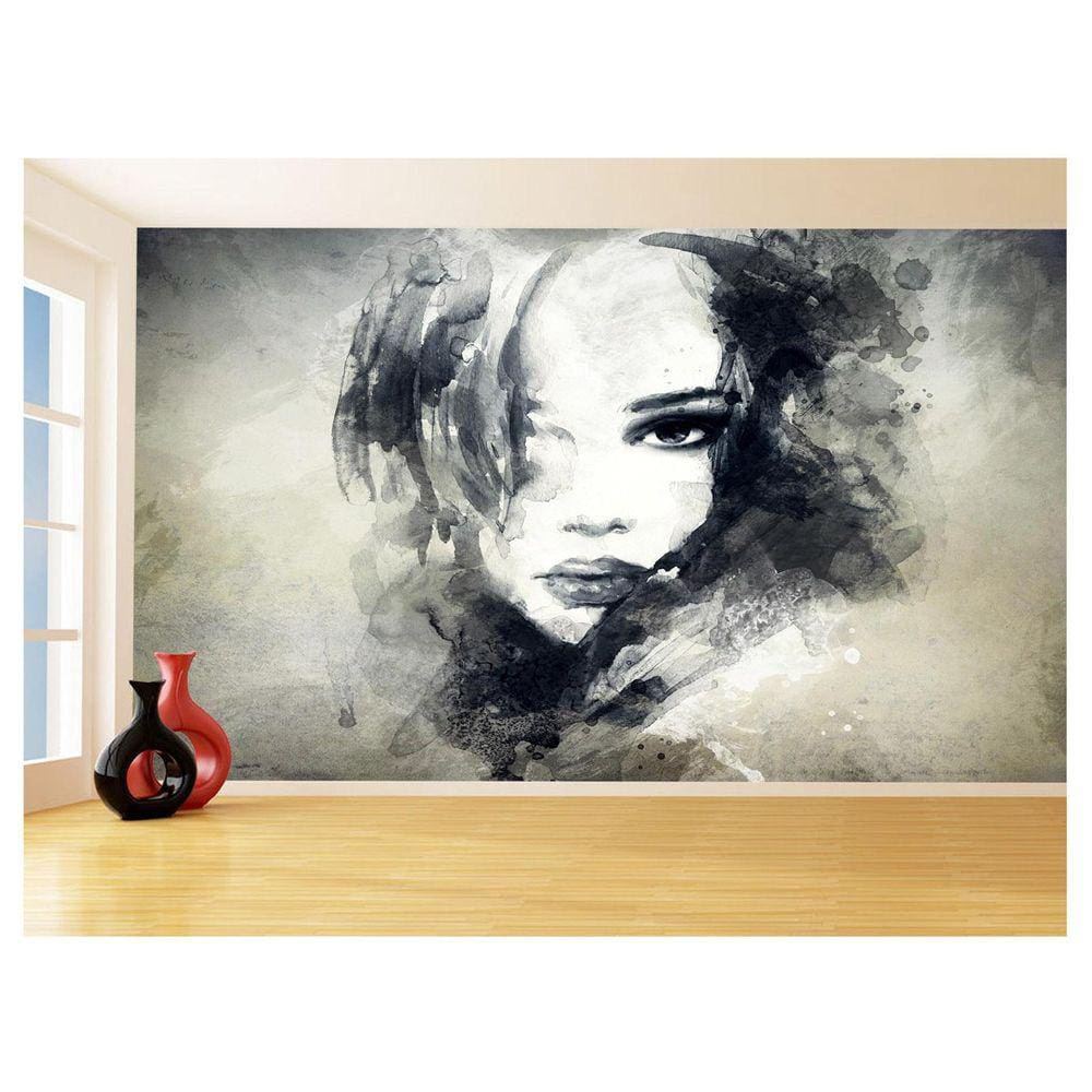 Papel De Parede 3D Salão De Beleza Arte Mulher 3,5M Slb96