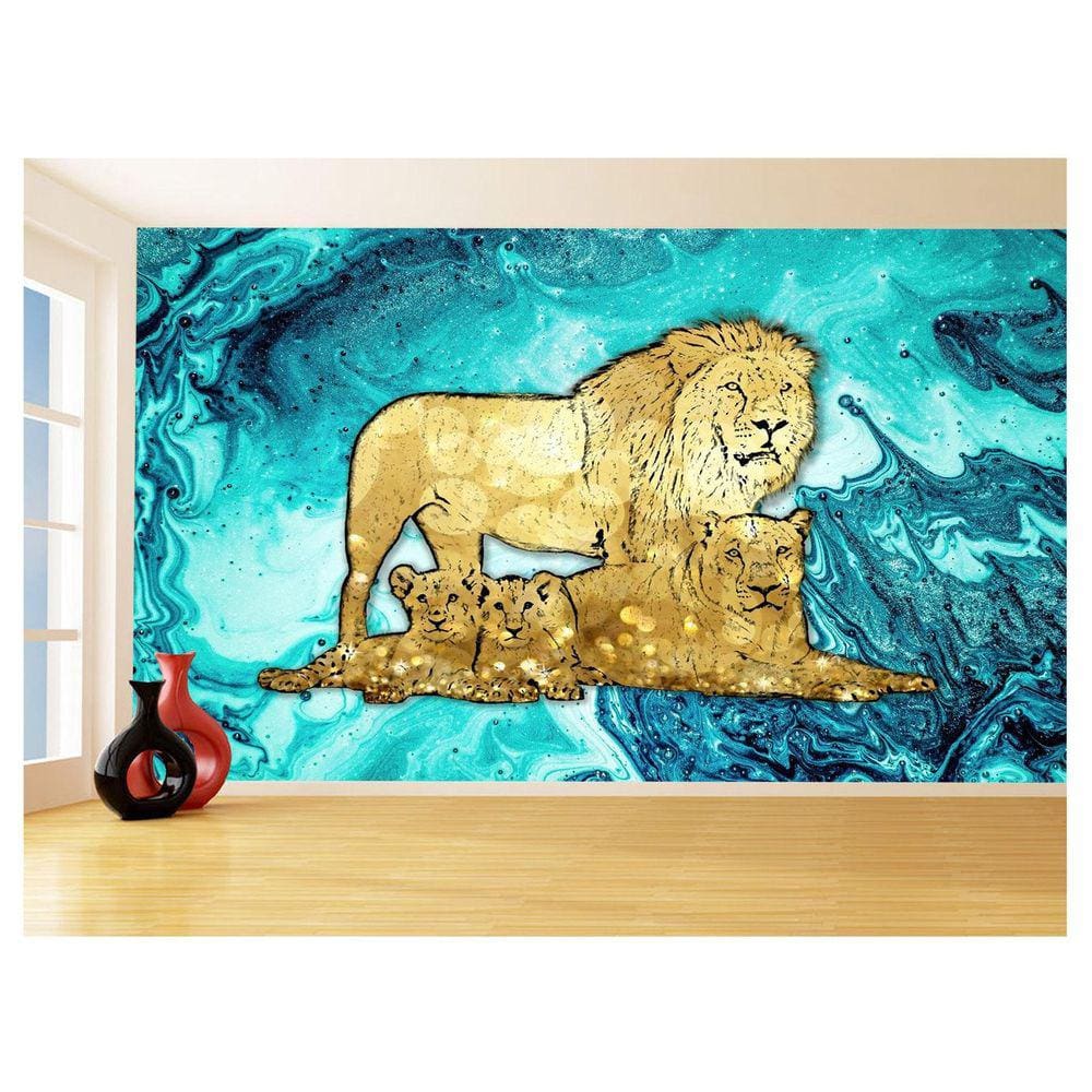 Papel De Parede Animais Pop Art Familia Leões 3,5M Pxa392