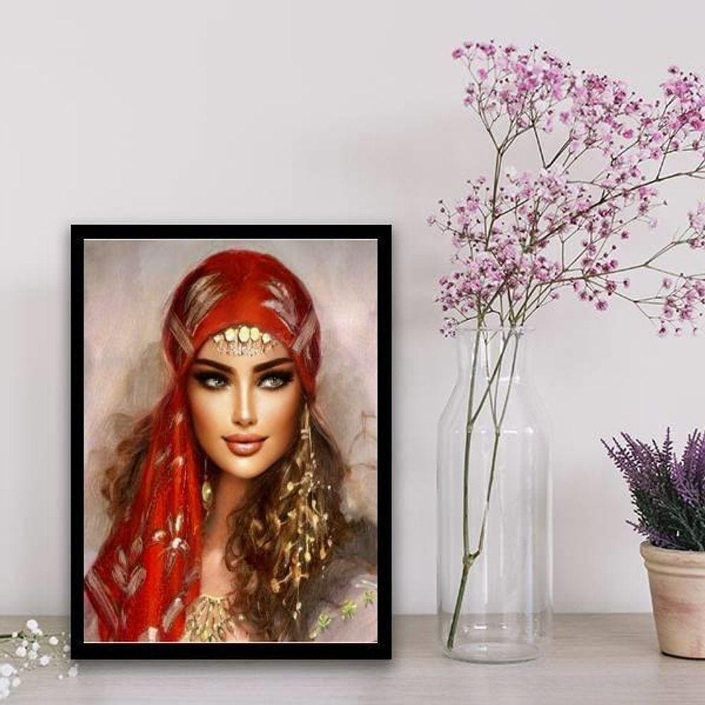 Quadro Decorativo Cigana Esmeralda 24X18Cm Preta