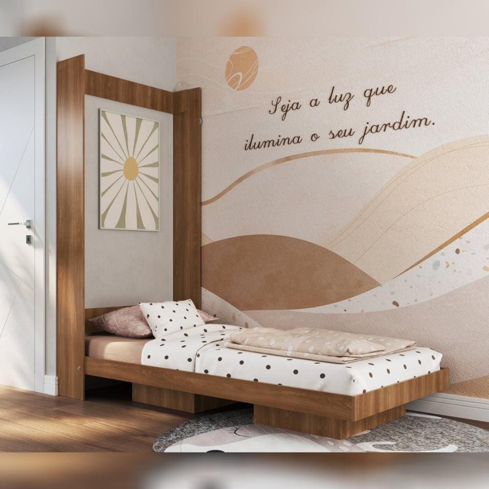 Mini Cama Infantil Articulável Horizontal Solteiro Duda Nogal