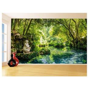 Papel De Parede 3D Paisagem Cachoeira Florestas 3,5M Nch257
