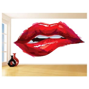 Papel De Parede 3D Arte Boca Beijo Lábios Sexy 3,5M Tra158