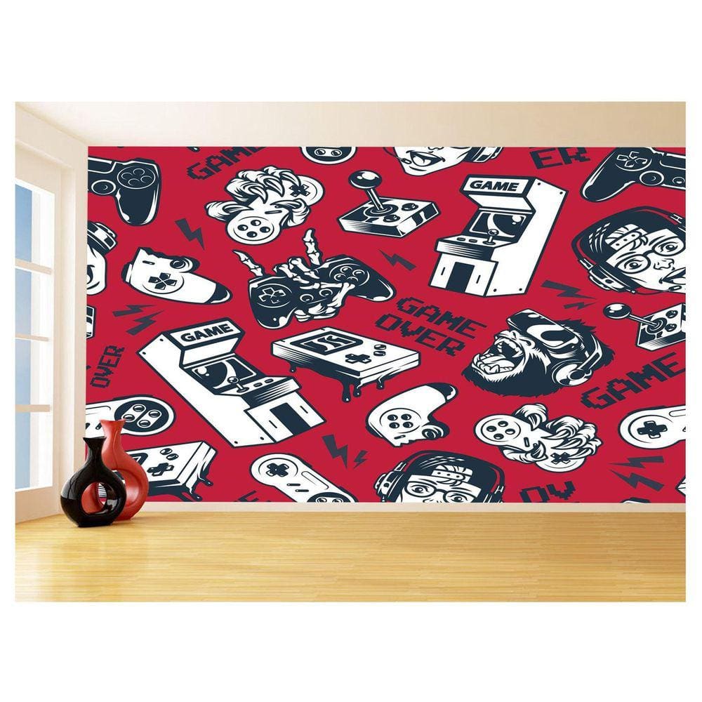 Papel De Parede 3D Infantil Controle Game Jogo 3,5M Azs339