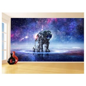 Papel De Parede 3D Espaço Estrelas Astronauta 3,5M Nsp96