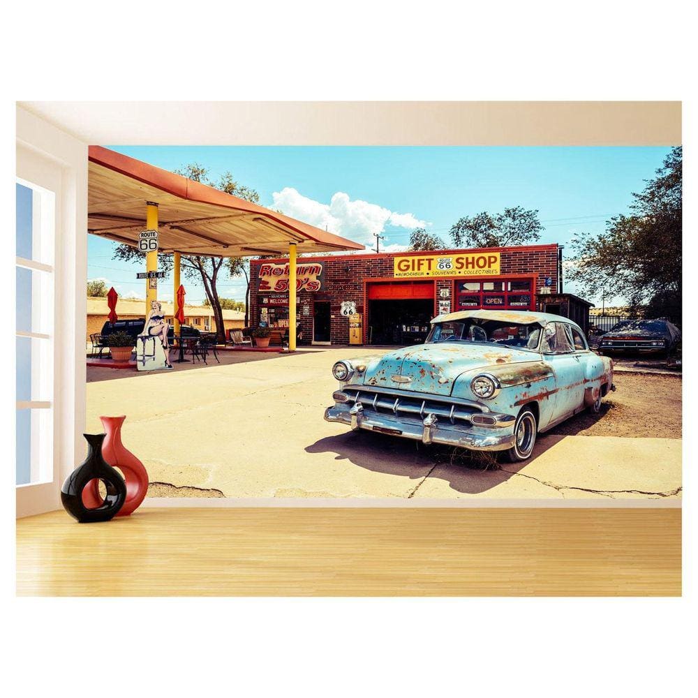 Papel De Parede 3D Carro Antigo Clássico Vintage 3,5M Cxr20
