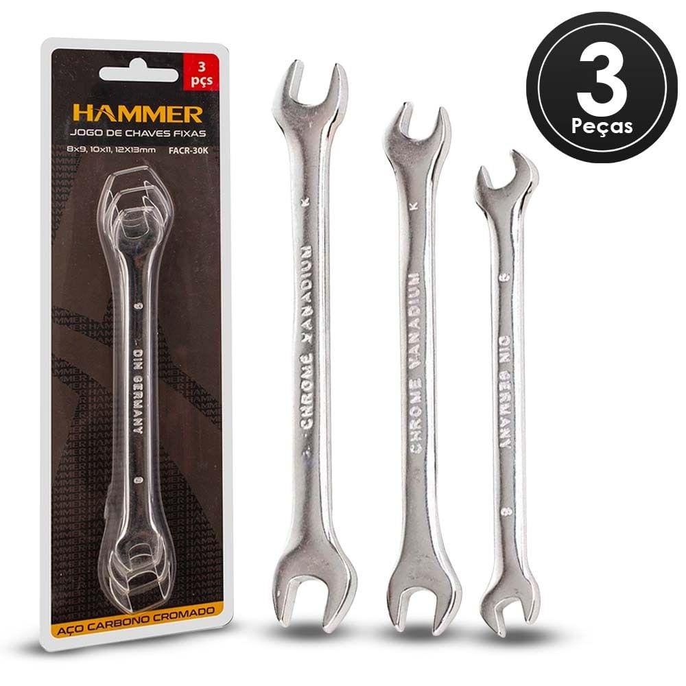 Jogo De Chave Fixa Hammer 03Pcs 08 A 13Mm Facr30k