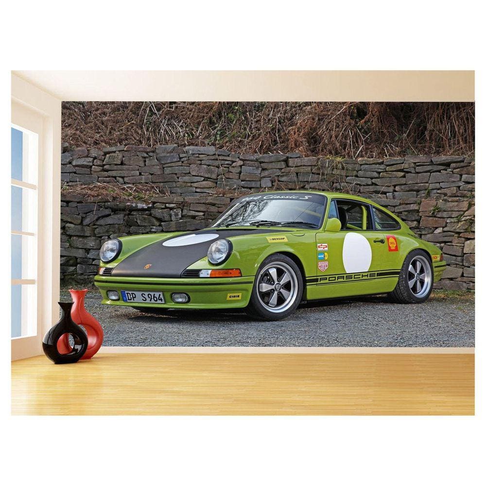 Papel De Parede 3D Carro Cássico Porsche 911 Ruf 3,5M Cxr72