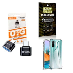 Kit Usb Para Tipo C + Capa Xiaom Redminote 10S + Película 3D